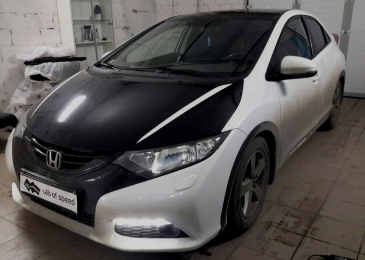 Чип тюнинг, отключение катализаторов на Honda Civic 1.8 141hp 2012 года выпуска